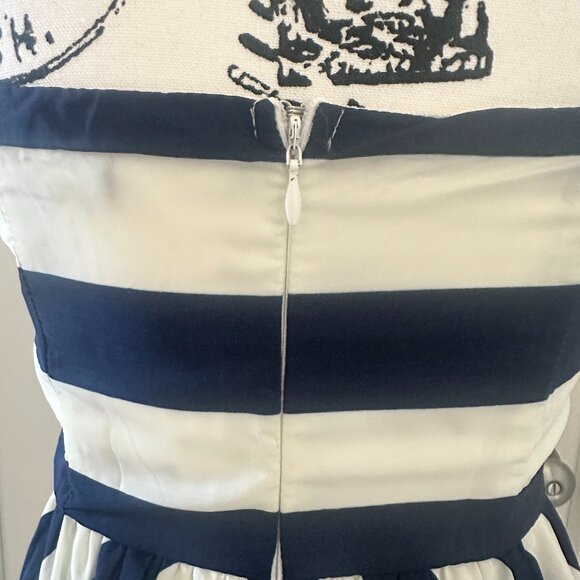 Lulu's Navy and White Strapless Dress - Picture 4 of 7